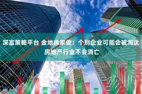深富策略平台 金地徐家俊：个别企业可能会被淘汰 房地产行业不会消亡