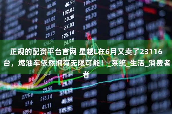 正规的配资平台官网 星越L在6月又卖了23116 台，燃油车依然拥有无限可能！_系统_生活_消费者