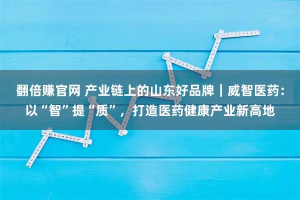 翻倍赚官网 产业链上的山东好品牌|威智医药:以“智”提“质”,打造医药健康产业新高地